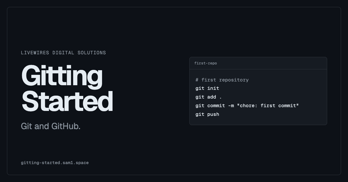 Gitting Started — Git and GitHub